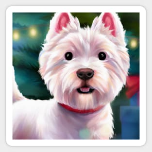 Cute West Highland White Terrier Drawing Sticker